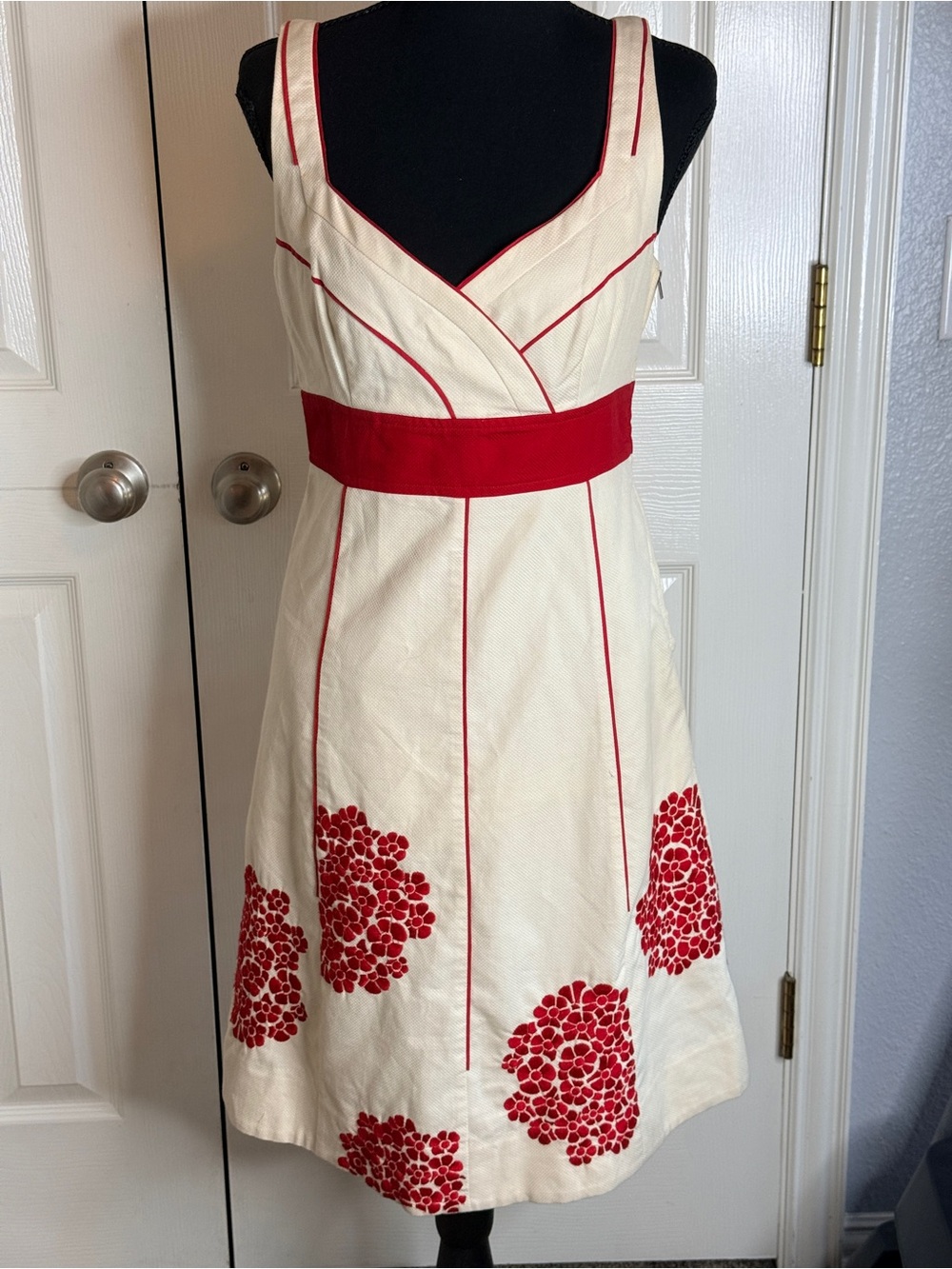 Anthropologie Floreat Coral Way Embroidered Dress 6